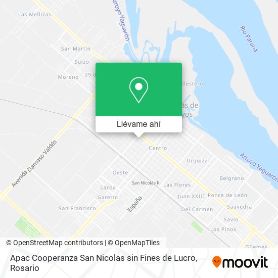 Mapa de Apac Cooperanza San Nicolas sin Fines de Lucro