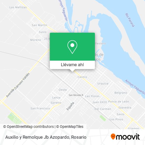 Mapa de Auxilio y Remolque Jb Azopardo