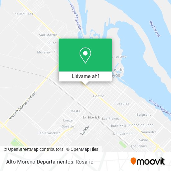Mapa de Alto Moreno Departamentos