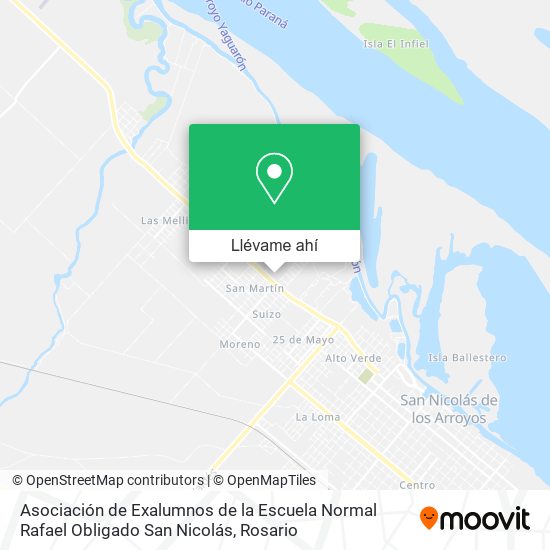Mapa de Asociación de Exalumnos de la Escuela Normal Rafael Obligado San Nicolás