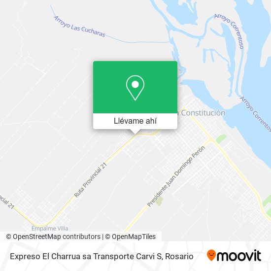 Mapa de Expreso El Charrua sa Transporte Carvi S