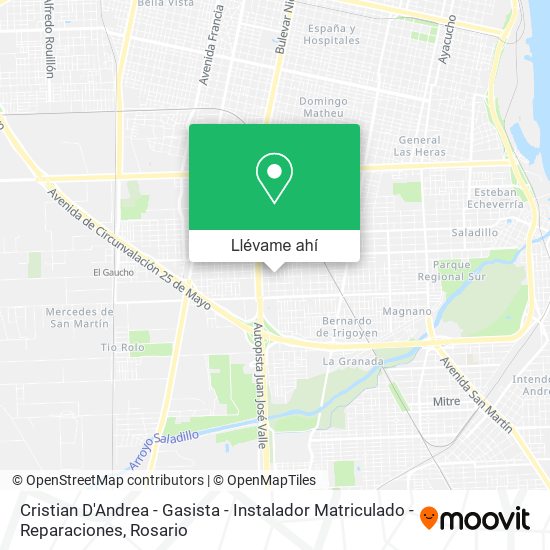 Mapa de Cristian D'Andrea - Gasista - Instalador Matriculado - Reparaciones