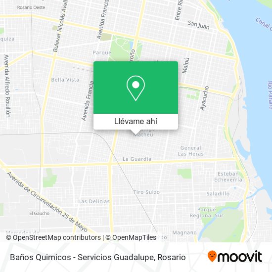 Mapa de Baños Quimicos - Servicios Guadalupe
