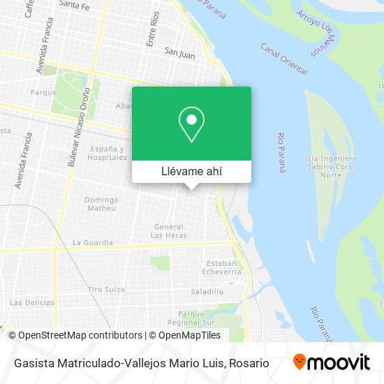 Mapa de Gasista Matriculado-Vallejos Mario Luis