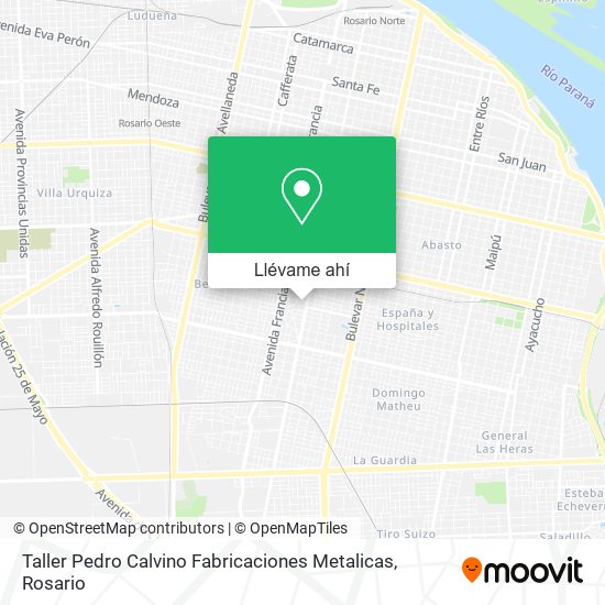 Mapa de Taller Pedro Calvino Fabricaciones Metalicas