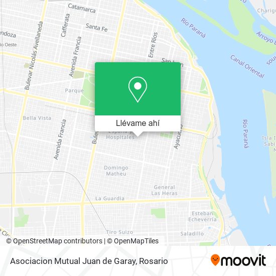 Mapa de Asociacion Mutual Juan de Garay