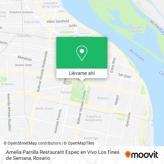 Mapa de Amelia Parrilla Restaurant Espec en Vivo Los Fines de Semana