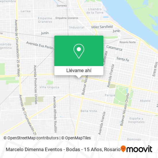 Mapa de Marcelo Dimenna Eventos - Bodas - 15 Años