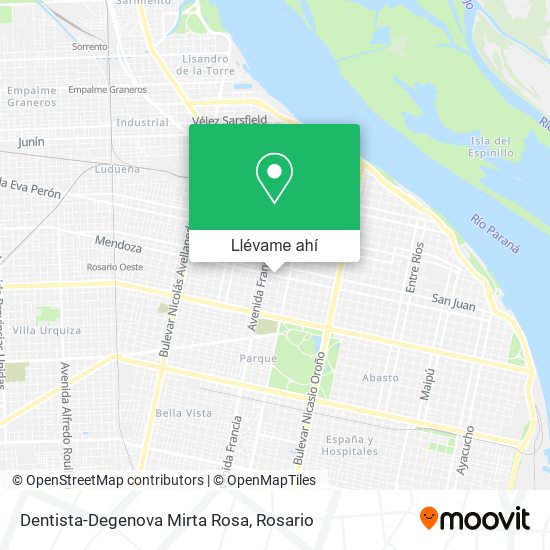 Mapa de Dentista-Degenova Mirta Rosa