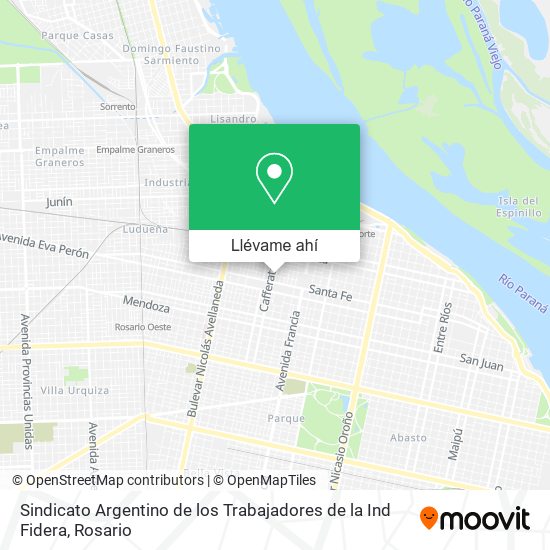 Mapa de Sindicato Argentino de los Trabajadores de la Ind Fidera