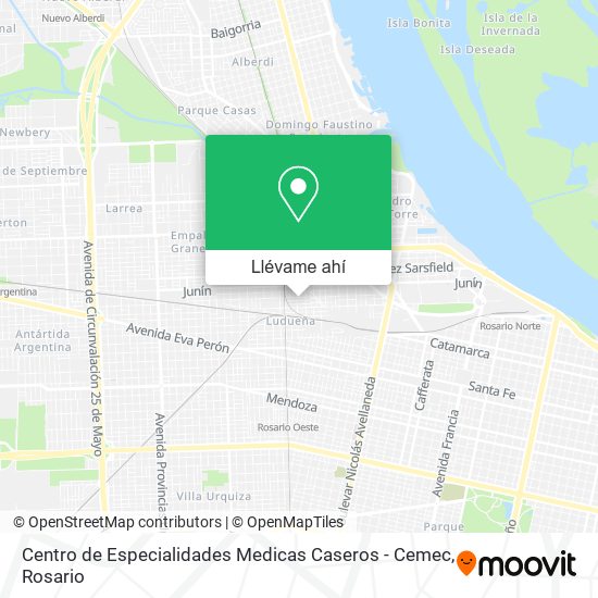 Mapa de Centro de Especialidades Medicas Caseros - Cemec
