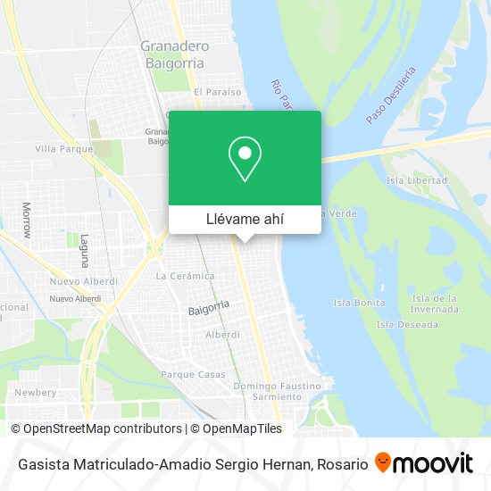 Mapa de Gasista Matriculado-Amadio Sergio Hernan