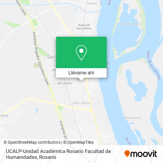 Mapa de UCALP-Unidad Académica Rosario Facultad de Humanidades