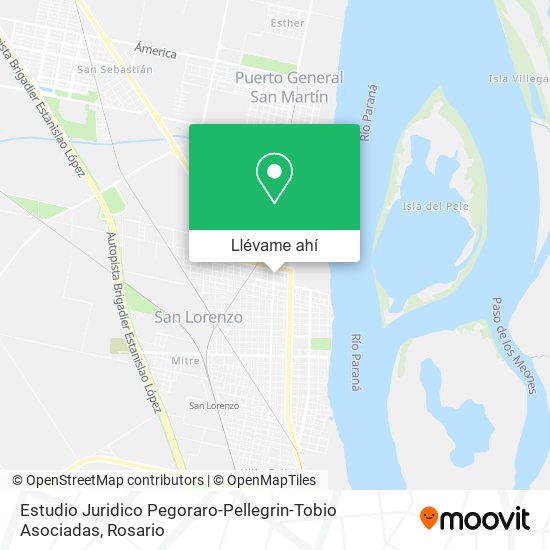 Mapa de Estudio Juridico Pegoraro-Pellegrin-Tobio Asociadas