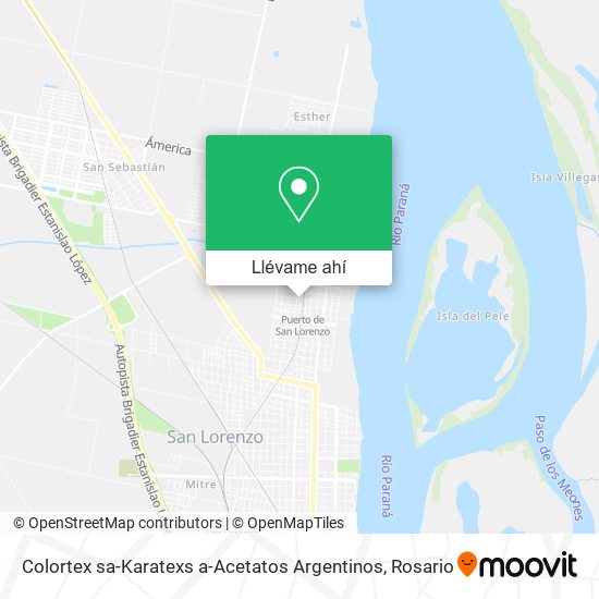 Mapa de Colortex sa-Karatexs a-Acetatos Argentinos