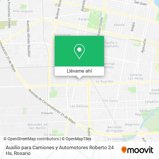 Mapa de Auxilio para Camiones y Automotores Roberto 24 Hs
