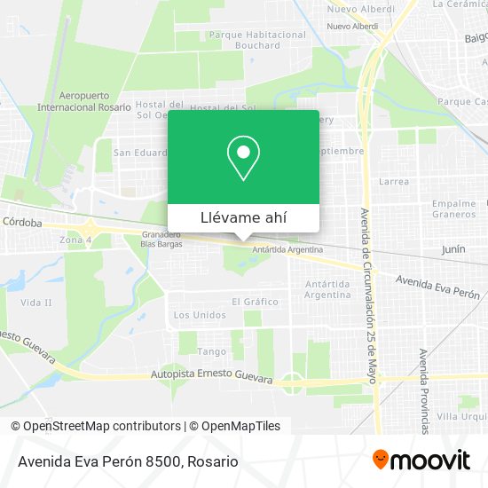 Mapa de Avenida Eva Perón 8500