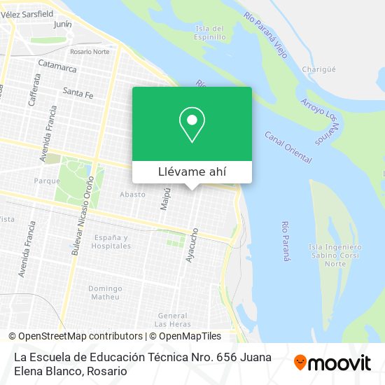 Mapa de La Escuela de Educación Técnica Nro. 656 Juana Elena Blanco