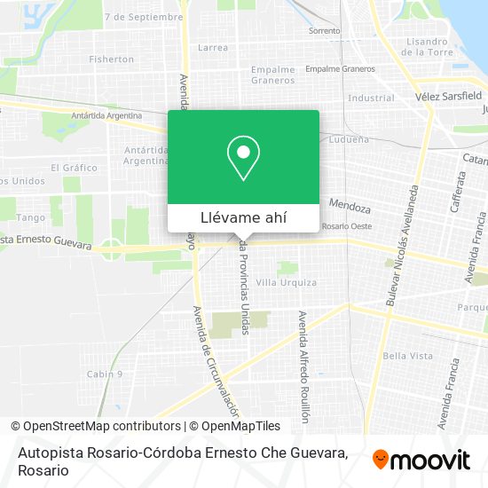 Mapa de Autopista Rosario-Córdoba Ernesto Che Guevara