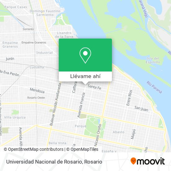 Mapa de Universidad Nacional de Rosario