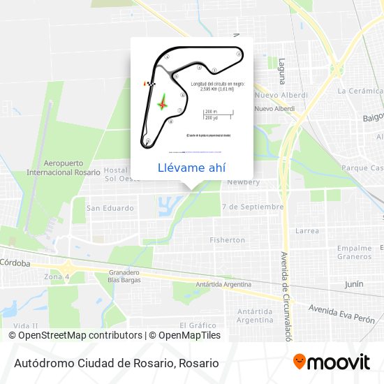Mapa de Autódromo Ciudad de Rosario