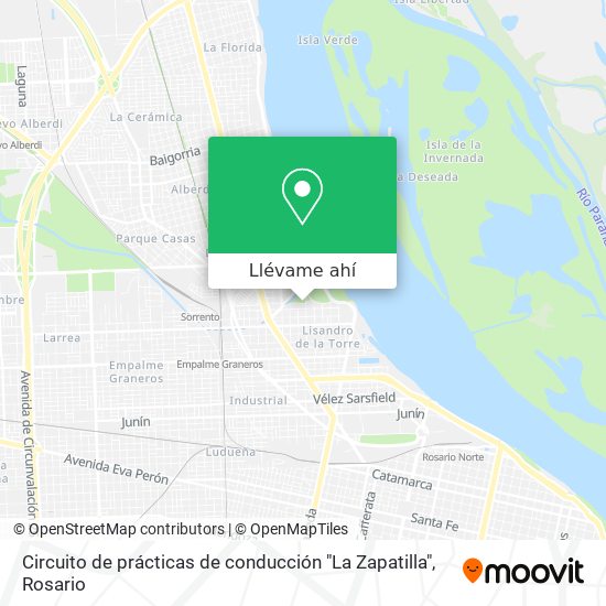 Mapa de Circuito de prácticas de conducción "La Zapatilla"