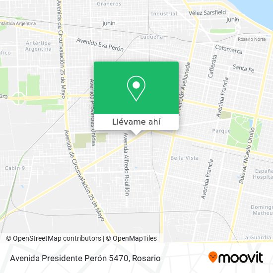 Mapa de Avenida Presidente Perón 5470