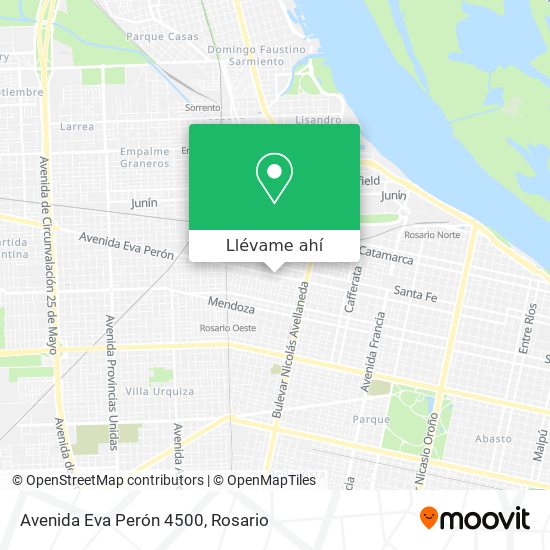 Mapa de Avenida Eva Perón 4500