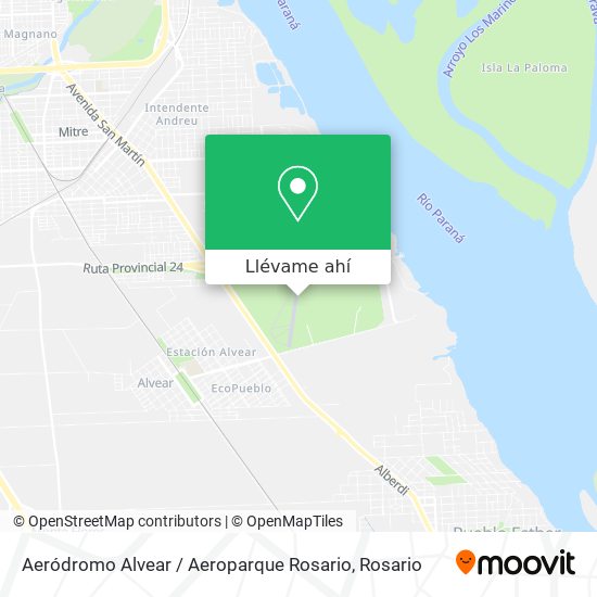 Mapa de Aeródromo Alvear / Aeroparque Rosario