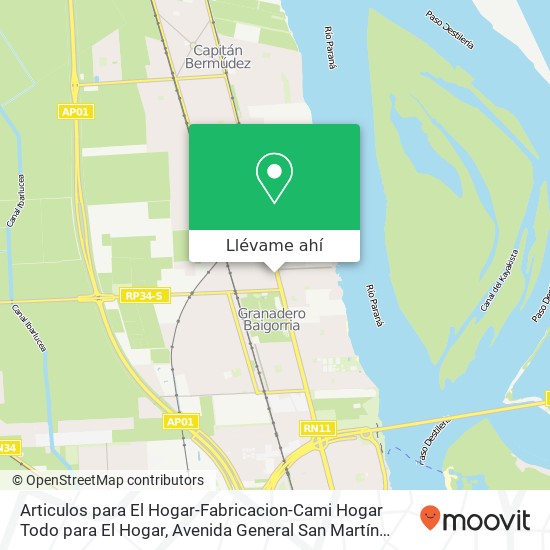 Mapa de Articulos para El Hogar-Fabricacion-Cami Hogar Todo para El Hogar, Avenida General San Martín 2315 2152 Granadero Baigorria