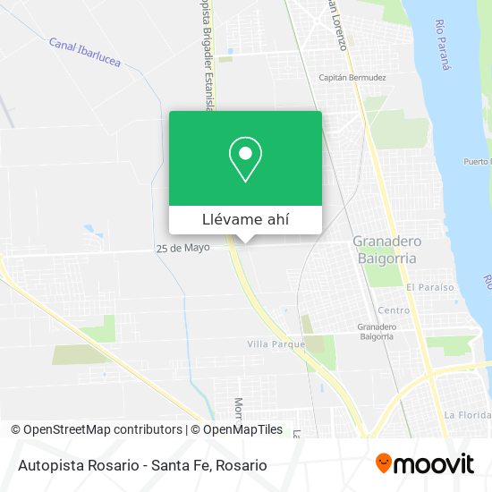 Mapa de Autopista Rosario - Santa Fe