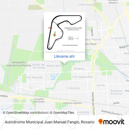 Mapa de Autódromo Municipal Juan Manuel Fangio