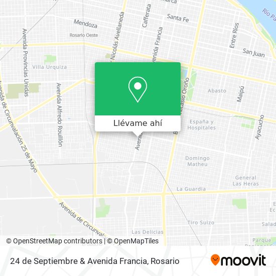 Mapa de 24 de Septiembre & Avenida Francia