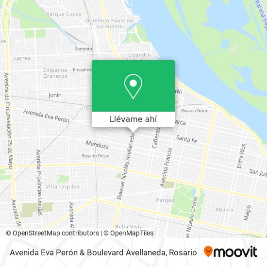 Mapa de Avenida Eva Perón & Boulevard Avellaneda