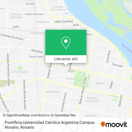 Mapa de Pontificia Universidad Católica Argentina Campus Rosario