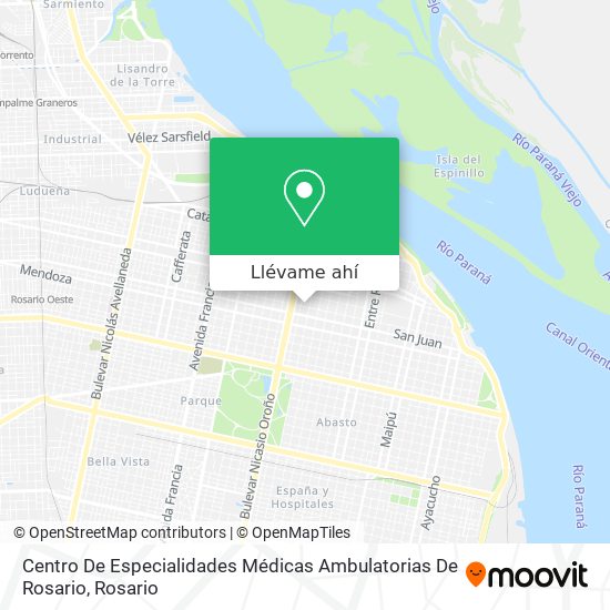 Mapa de Centro De Especialidades Médicas Ambulatorias De Rosario