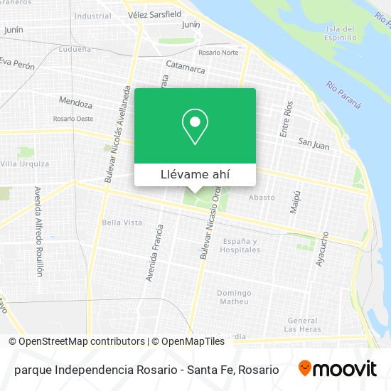 Mapa de parque Independencia Rosario - Santa Fe