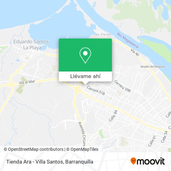 Mapa de Tienda Ara - Villa Santos