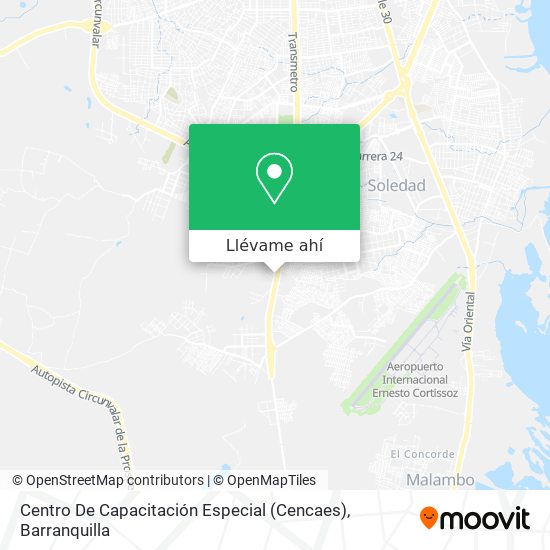 Mapa de Centro De Capacitación Especial (Cencaes)