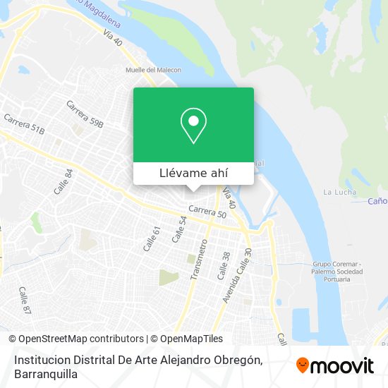 Mapa de Institucion Distrital De Arte Alejandro Obregón