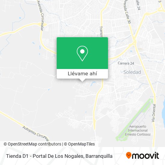 Mapa de Tienda D1 - Portal De Los Nogales