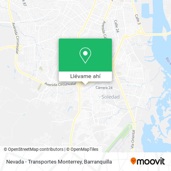 Mapa de Nevada - Transportes Monterrey