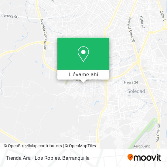 Mapa de Tienda Ara - Los Robles