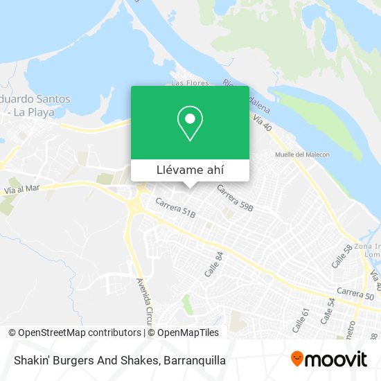 Mapa de Shakin' Burgers And Shakes