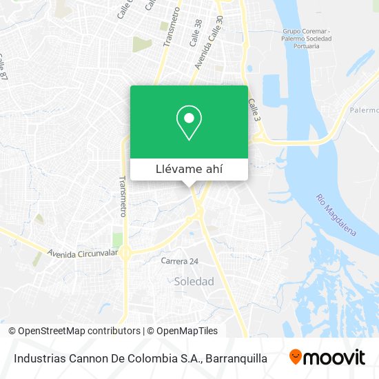 Mapa de Industrias Cannon De Colombia S.A.