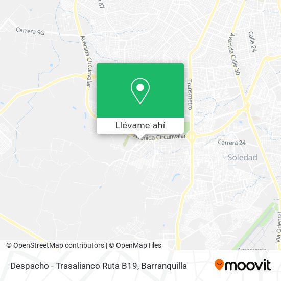 Mapa de Despacho - Trasalianco Ruta B19
