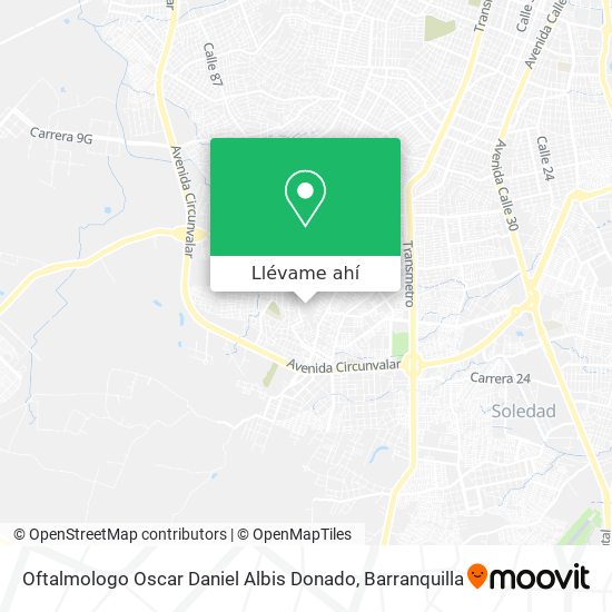 Mapa de Oftalmologo Oscar Daniel Albis Donado