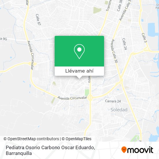 Mapa de Pediatra Osorio Carbono Oscar Eduardo