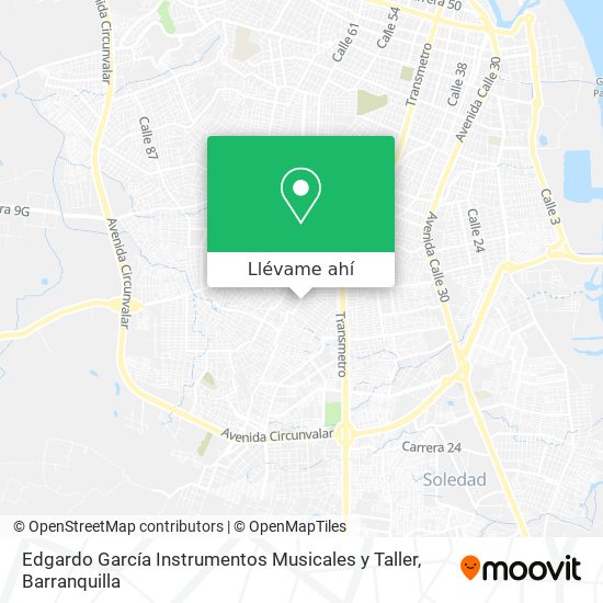 Mapa de Edgardo García Instrumentos Musicales y Taller