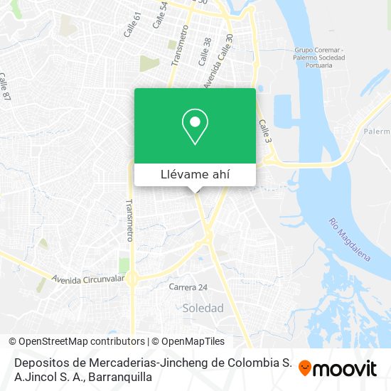 Mapa de Depositos de Mercaderias-Jincheng de Colombia S. A.Jincol S. A.